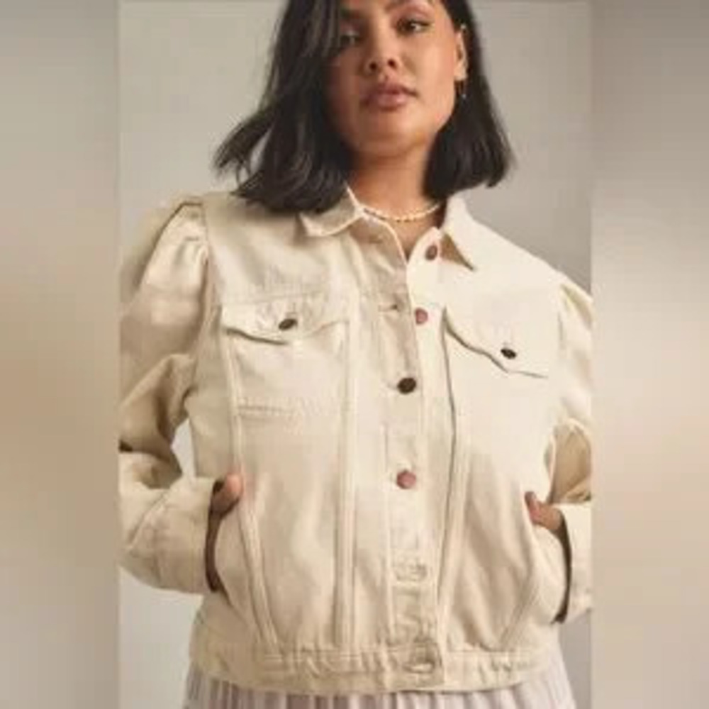 Pilcro Puff-Sleeve Denim Jacket 3x NWT